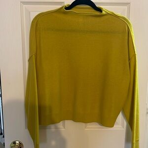 Chartreuse Cropped Cashmere Sweater - Anthropologie - worn once